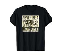 gfu6dle 100% Cotton Men's Recovery T-Shirt Never Be a Prisoner of Your Past Quote Black 3XL
