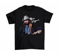 gfu6dle Merle Haggard Signature Cotton T- Shirt Unisex all Size S M L XL 2345XL Black L
