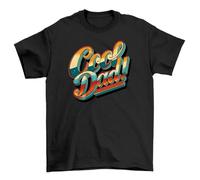 gfu6dle Retro Cool Dad T-Shirt - for Dads Stuck in The '80s! Funny Printed Design Unisex Black 3XL