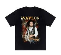 gfu6dle Waylon Jennings Tribute T-Shirt Unisex Country Music Tee Apparel Gift for Fan Black 3XL