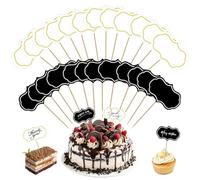 GFUEIGJ 112 Pezzi Etichette Formaggio Pannello Buffet Bandiera Bianca Marcatori di Formaggio, Marcatori di Torta, Etichette di Formaggio, Piccole Toothpick Flag (Nero, Bianco)