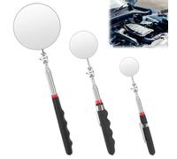 GFUEIGJ Set di 3 specchietti telescopici per ispezione auto, specchietto di ispezione circolare, 360 gradi, con manico allungato per attrezzi di riparazione auto