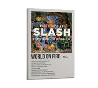 GFUWEWQEGUU Slash World on Fire - Poster estetico decorativo da parete, stile vintage, su tela, per soggiorno, camera da letto, 30 x 45 cm, con cornice