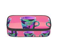 GFXEDSAH 90'S Cup Design Print Pencil Case Pouch Pencil Case Organizer Oxford Tessuto Pen Case Multiuso Matita Pouch, Nero , Taglia unica, Custodia per chiave