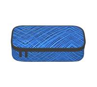 GFXEDSAH Astuccio blu con stampa a reticolo, elegante e funzionale, piccolo ma spazioso, ideale per viaggi o uso quotidiano, Nero , Taglia unica, Astuccio per trucchi