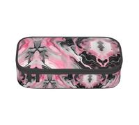 GFXEDSAH Astuccio con stampa artistica di colore rosso astratto marmo grigio, elegante e funzionale, piccolo ma spazioso, ideale per viaggi o uso quotidiano, Nero , Taglia unica, Astuccio per trucchi