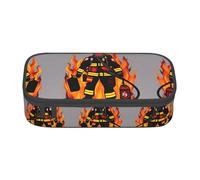 GFXEDSAH Astuccio elegante e funzionale con stampa pompiere, piccolo ma spazioso, ideale per viaggi o uso quotidiano, Nero , Taglia unica, Astuccio per trucchi