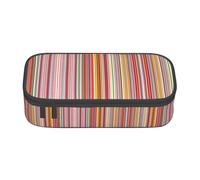 GFXEDSAH Astuccio per matite con stampa a righe colorate, astuccio organizer in tessuto Oxford, astuccio multiuso per matite, Nero , Taglia unica, Custodia per chiave