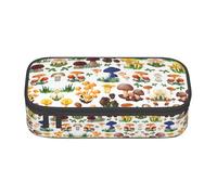 GFXEDSAH Astuccio portamatite con stampa di funghi giapponesi, organizer in tessuto Oxford, astuccio multiuso per matite, Nero , Taglia unica, Custodia per chiave