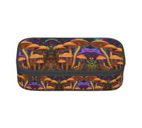 GFXEDSAH Astuccio portamatite con stampa di funghi selvatici, organizer in tessuto Oxford, astuccio multiuso per matite, Nero , Taglia unica, Custodia per chiave