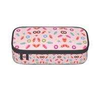 GFXEDSAH Astuccio portamatite con stampa di gelato colorato, organizer in tessuto Oxford, astuccio multiuso per matite, Nero , Taglia unica, Custodia per chiave