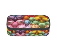 GFXEDSAH Astuccio portamatite con stampa di gelato colorato, organizer in tessuto Oxford, astuccio multiuso per matite, Nero , Taglia unica, Custodia per chiave