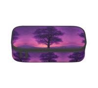 GFXEDSAH Astuccio viola con stampa crepuscolare, elegante e funzionale, piccolo ma spazioso, ideale per viaggi o uso quotidiano, Nero , Taglia unica, Astuccio per trucchi