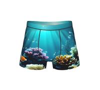 GFXEDSAH Biancheria intima da uomo con stampa di paesaggi subacquei, boxer versatili, scelta perfetta per la moda da uomo, Nero , XXL