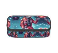 GFXEDSAH Cool Man in Outer Space Galaxy stampa elegante e funzionale astuccio portamatite, piccolo ma spazioso, ideale per viaggi o uso quotidiano, Nero , Taglia unica, Astuccio per trucchi