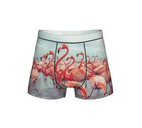 GFXEDSAH Flock Of Red Flamingos On The Beach Print - Boxer da uomo, versatile, scelta perfetta per la moda da uomo, Nero , 4XL