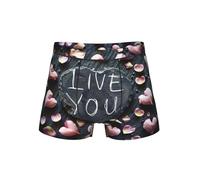 GFXEDSAH I Love You Words With Hearts Print - Boxer da uomo versatile, scelta perfetta per la moda da uomo, Nero , 3XL