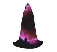GFXEDSAH Mantello con cappuccio con stampa cielo stellato, mantello medievale con comodo cappuccio, perfetto per giochi di ruolo e feste