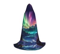 GFXEDSAH Mantello con cappuccio con stampa Dark Northern Lights, mantello medievale con comodo cappuccio, perfetto per giochi di ruolo e feste