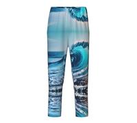 GFXEDSAH Pantaloni pigiama morbidi e confortevoli, con stampa a onde oceaniche, per tempo libero, tempo libero e gite in famiglia, Nero , XS(5-6)