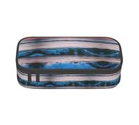 GFXEDSAH Sunset and Sunrise con onde oceaniche e mare stampa astuccio astuccio portapenne organizer in tessuto Oxford astuccio multiuso portapenne, Nero , Taglia unica, Custodia per chiave