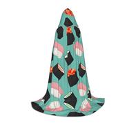 GFXEDSAH Sushi Food Pattern1 - Mantello medievale con cappuccio, con comodo cappuccio, perfetto per giochi di ruolo e feste