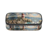 GFXEDSAH The Seaside Lighthouse, astuccio elegante e funzionale, piccolo ma spazioso, ideale per viaggi o uso quotidiano, Nero , Taglia unica, Astuccio per trucchi