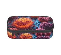 GFXEDSAH Un dipinto disegnato a mano di cellule cancerose nella stampa astuccio elegante e funzionale, piccolo ma spazioso, ideale per viaggi o uso quotidiano, Nero , Taglia unica, Astuccio per