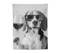 GFXEZZLH Beagle Holding - Arazzo da parete con stampa in bianco e nero, piccolo arazzo da appendere alla parete, per camera da letto, dormitorio estetico, soggiorno, 76,2 x 101,6 cm