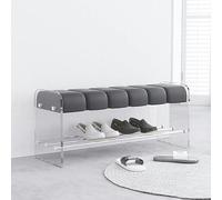 GFXYQPDNV Panca da ingresso di alta qualità, scarpiera in acrilico, moderna panca da letto, comoda panca imbottita per ingresso, scarpiera per camera da letto, velluto blu, 1 pezzo
