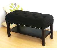 GFXYQPDNV Panca ottomana con poggiapiedi, in legno massello, panca per ingresso, scarpiera, comoda panca imbottita per scarpe, panchina rustica per corridoio, scarpiera, decorazione per mobili - 1
