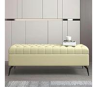 GFXYQPDNV Panca ottomana rettangolare con contenitore, in legno massello, con contenitore, imbottita in pelle, 1 pezzo