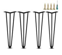 GFYHTN 4 pezzi Hairpin Leg Gambe per Tavolo, Nero Piedi per mobili in metallo, design a 3 aste, piedini per mobili per tavolo, armadio, sgabello(15cm)
