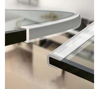 GFYHTN Profilo di Protezione A U Gomma, 1m Strisce di Protezione Trasparenti per Bordi, Strisce Sigillanti per Canale per Mobile in Vetro Temperato(13-14mm)