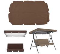 GFYHTN Set di Copertura Tetto e Sedile Dondolo a 3 posti, Tessuto Oxford 210D Impermeabile e UV-Resistente, Capottina per Dondolo Copertura Antipioggia(Brown,249x185x18cm/98x72.8x7in)