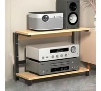GFYHTN Supporto Multimediale AV A 2 Ripiani Mobile HiFi, Scaffale Portaoggetti per Media Componente, Supporto Stereo Aperto for Giradischi/Altoparlanti/amplificatori