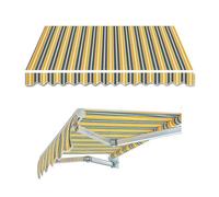 GFYHTN Telo di Ricambio per Tenda da Sole Retrattile, Tessuto di Ricambio per Tenda da Esterno, Tendone Parasole in Tela Motivo A Righe(D,13x10ft/400x300cm)