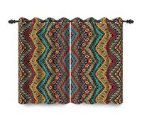 ggaimwf 107x160cm Tenda oscurante Bohemia Stile Boho Colorato Modello geometrico Tende con occhielli per finestre con isolamento termico per soggiorno camera da letto sala da pranzo,2 pannello