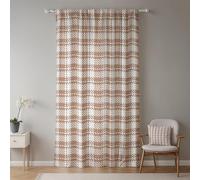ggaimwf 107x215cm Tenda pieghe a matita a quadri Annata Reticolo marrone chiaro Scheda Indietro Tasca per asta Filtraggio della luce Privacy Tende per finestre Soggiorno Camera da letto,1 Pannello
