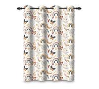 ggaimwf 132x214cm Tenda oscurante per cameretta dei bambini motivo arcobaleno Boho Acchiappasogni Luna Termici Occhielli Divisori Tende per finestre Bambine Stanza giochi Soggiorno,1 pannello