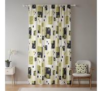 ggaimwf 135x175cm Tenda geometrica astratta effetto lino Verde Ombre Rettangolo Arte moderna Filtro della luce Divisori per ambienti Tende per finestre Camera da letto Soggiorno Ufficio,1 pannello