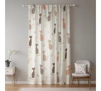 ggaimwf 135x229cm Gatti dei cartoni animati Tenda con tasca per asta Gattino colorato Scheda posteriore Piega a matita Filtro luce Privacy Trattamenti finestre per Bambini Camera Soggiorno,1 Pannello