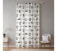 ggaimwf 135x245cm Panda cartoni Tenda con tasca per asta Animali carini Ramo Scheda posteriore Tenda Piega a matita Filtraggio della luce Privacy Tende per finestre per Ragazzi Camera letto,1 Pannello
