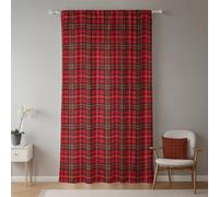 ggaimwf Controlla Tende per camera da letto rosse Tartan Decorativo moderno Trattamento della finestra Tenda con piega a matita Inverno Soggiorno Cottage di campagna Natalizio 135x175cm 1 pannello