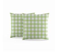 ggaimwf Copricuscini a Quadretti Confezione da 2 50x50 cm Verde a quadri Fattoria Fodere per cuscini decorativi Piazza Fodere per cuscini per Divano Soggiorno Home decor Federa per cuscino sparsa