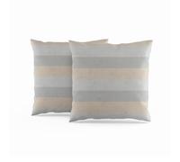 ggaimwf Copricuscini a righe Beige Grigio Cuscino d'arte moderna Minimalista Federe per cuscini Lino Soggiorno Arredamento per la casa Divano Letto Cuscini Doppia faccia 60x60cm Confezione da 2