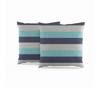 ggaimwf Copricuscini a righe Blu Grigio Cuscino d'arte moderna Classico Minimalista Federe per cuscini Lino Soggiorno Arredamento per la casa Divano Letto Cuscini Doppia faccia 40x40cm Confezione da 2