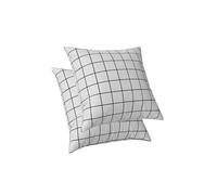 ggaimwf Copricuscini bianchi 2 pacchi Moderno Bianco e nero Cuscini geometrici Federe a quadretti Decorazione del letto con cuscino in lino per soggiorno Camera da letto Federe per cuscini 50x50 cm