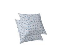 ggaimwf Copricuscini floreali per divano Rosa blu Federe floreali 2 pacchi Rustico Fiore rurale Piccolo Cuscinetti in lino per Esterno Giardino Arredamento casale Cuscini quadrati 60x60cm