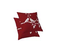 ggaimwf Federe decorative rosse Ramo Modello di uccelli Decorazione di San Valentino Fodere per cuscini Cuscini per Divano Soggiorno Camera da letto Matrimonio Regalo di anniversario 40x40 cm Set di 2